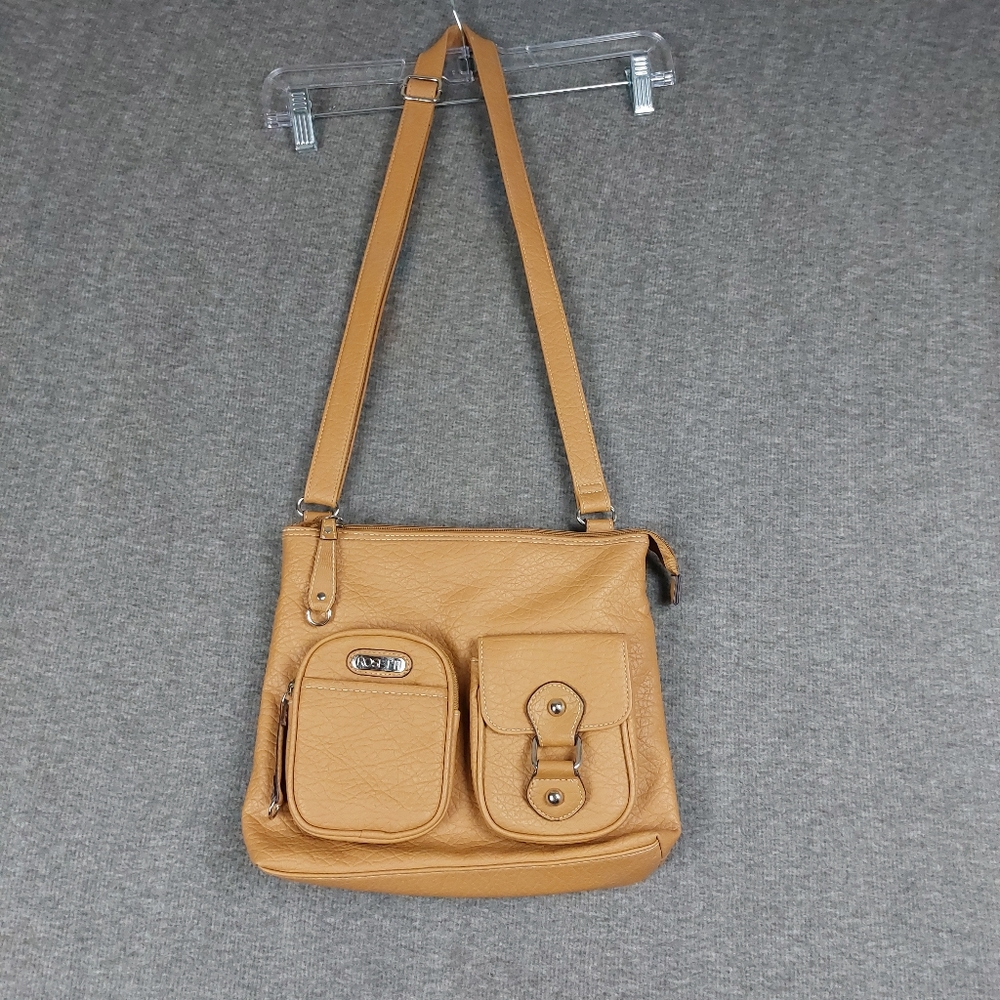 ROSETTI WOMENS Y2K TAN BROWN ADJUSTABLE STRAP CROSS BODY BAG PURSE